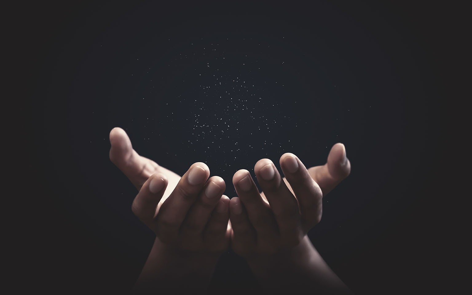 Praying hands with faith in religion and belief in God on blessi
